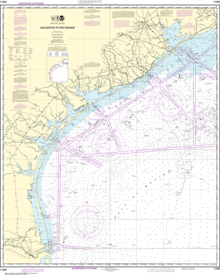 NOAA Chart 11300: Galveston to Rio Grande