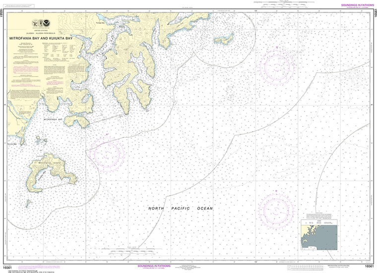 NOAA Chart 16561: Mitrofania Bay and Kuiukta Bay