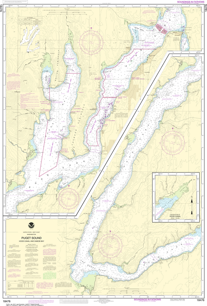 NOAA Chart 18476: Puget Sound - Hood Canal and Dabob Bay
