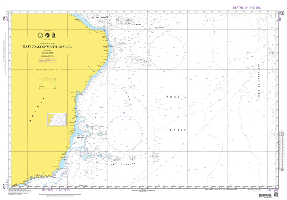 NGA Chart 202: East Coast of South America (OMEGA)