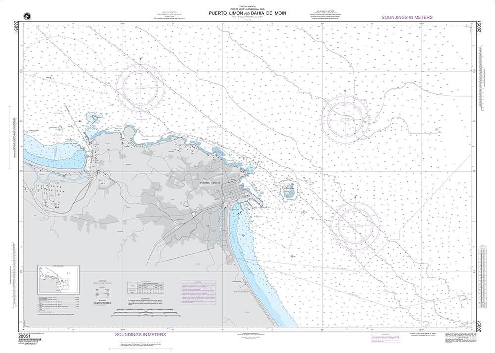 NGA Chart 28051: Puerto Limon and Bahia de Moin