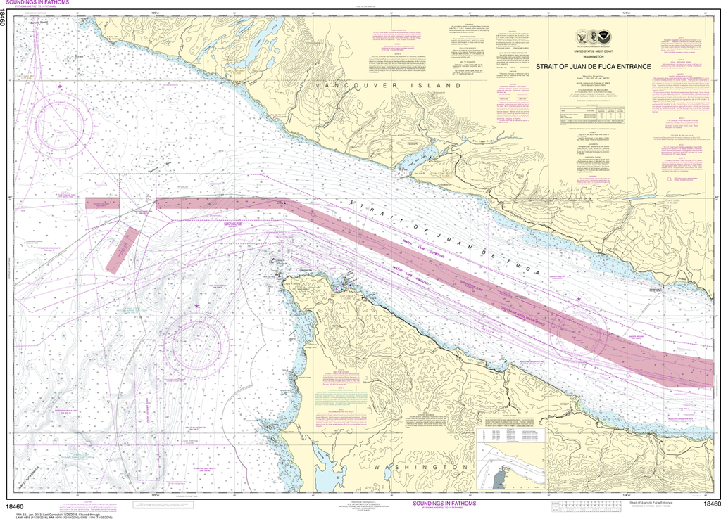 NOAA Chart 18460: Strait of Juan de Fuca: Entrance - Captain's Nautical