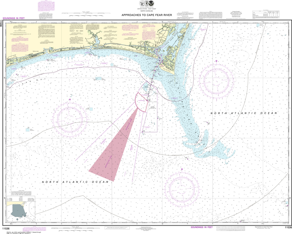 NOAA Chart 11536: Approaches to Cape Fear River