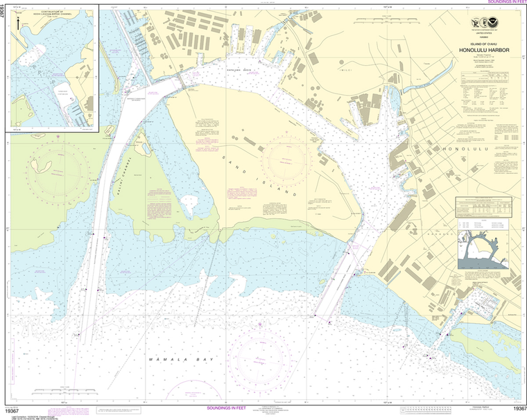 NOAA Chart 19367: Island of O'ahu - Honolulu Harbor