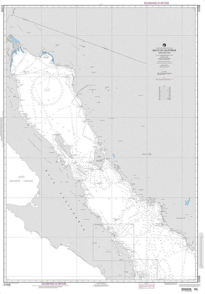 NGA Chart 21008: Golfo de California-Northern Part (Mexico-West Coast)