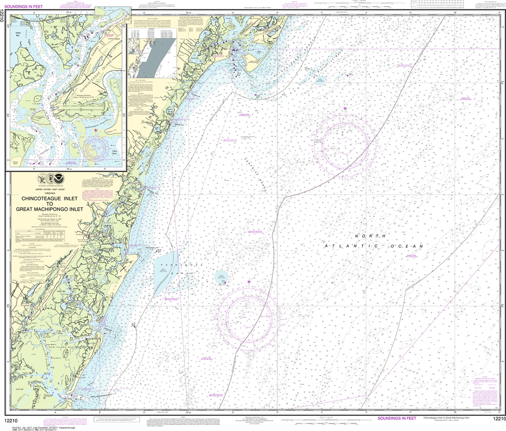 NOAA Chart 12210 Chincoteague Inlet to Great Machipongo Inlet