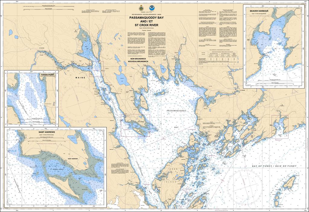 CHS Chart 4115: Passamaquoddy Bay and / et St. Croix River