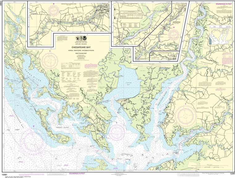 NOAA Chart 12261: Chesapeake Bay - Honga, Nanticoke, Wicomico Rivers and Fishing Bay