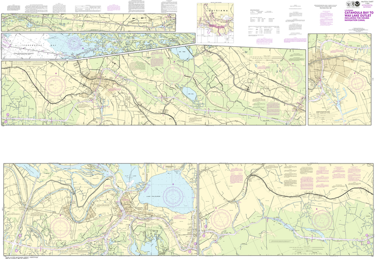 NOAA Chart 11355: Intracoastal Waterway - Catahoula Bay to Wax Lake Outlet including the Houma Navigation canal