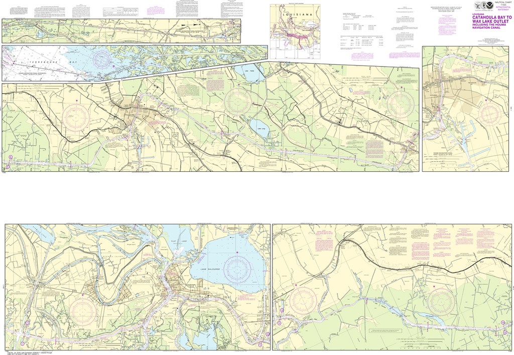 NOAA Chart 11355: Intracoastal Waterway - Catahoula Bay to Wax Lake Outlet including the Houma Navigation canal