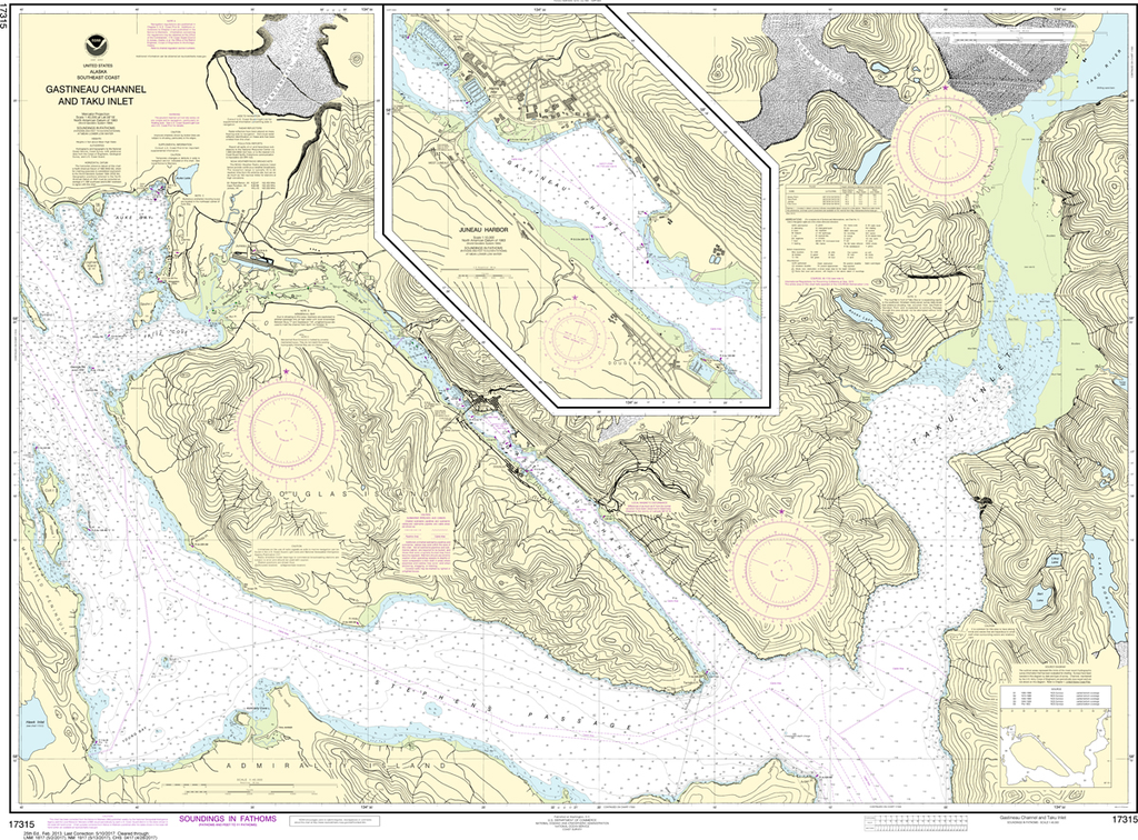 NOAA Chart 17315: Gastineau Channel and Taku Inlet, Juneau Harbor