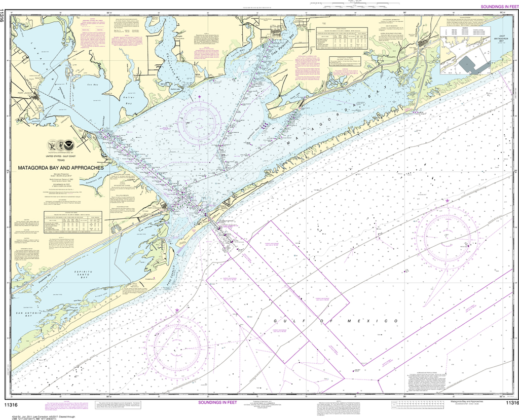 NOAA Chart 11316: Matagorda Bay and Approaches