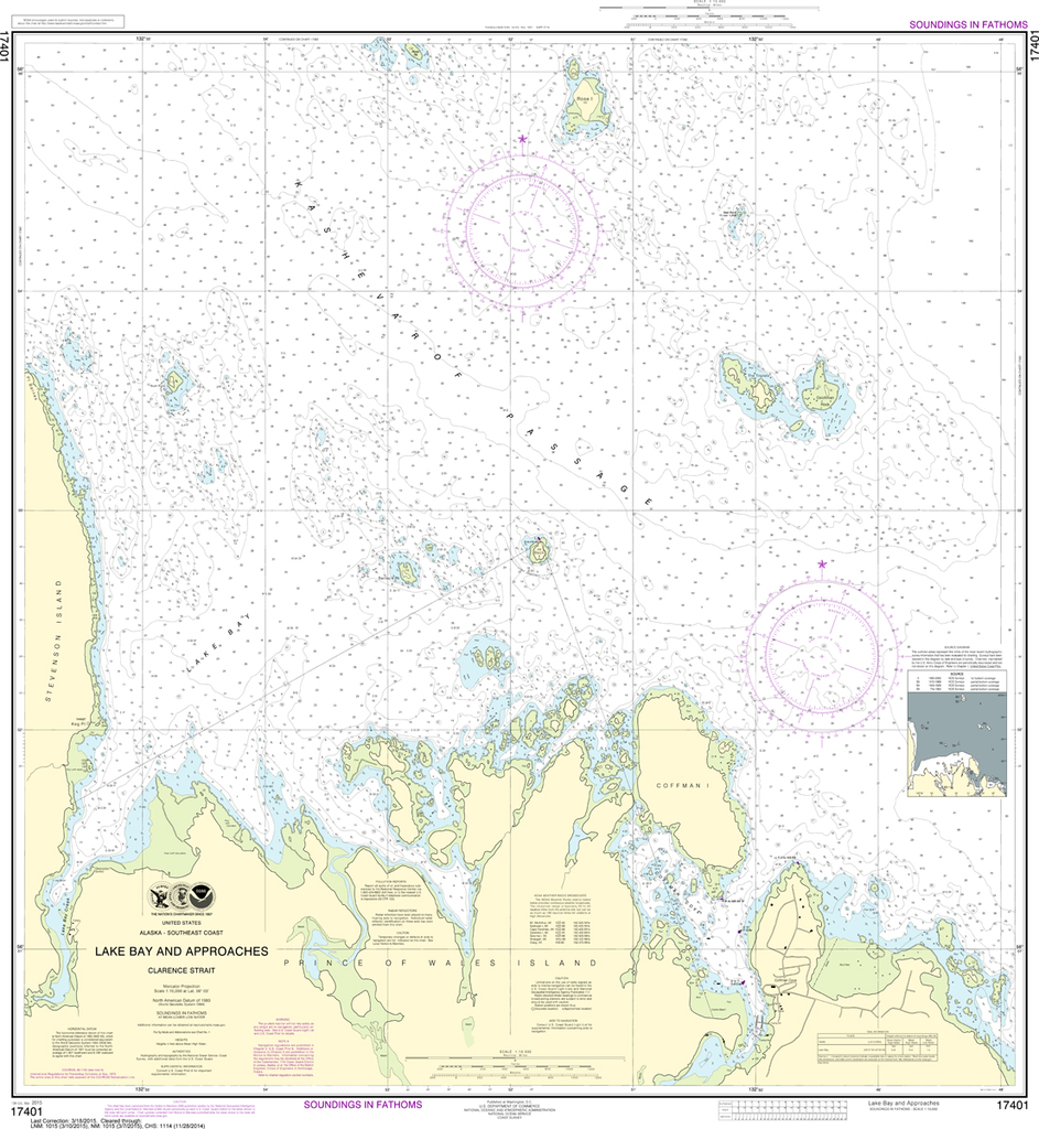 NOAA Chart 17401: Lake Bay and Approaches, Clarence Strait