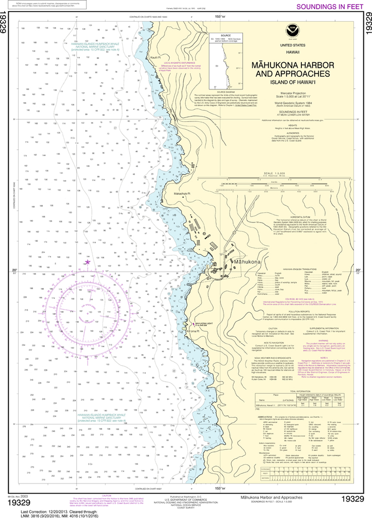 NOAA Chart 19329: Island Of Hawai'i - Mahukona Harbor and Approaches