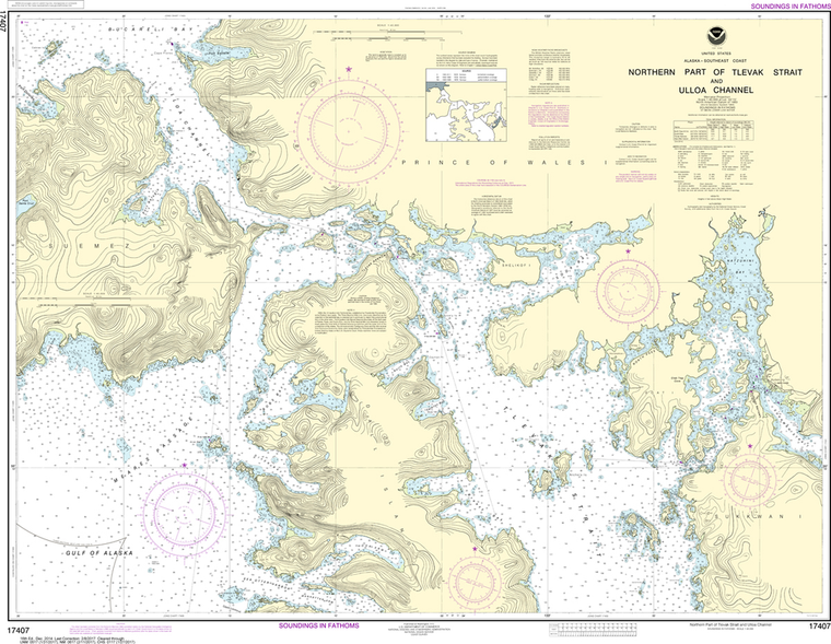 NOAA Chart 17407: Northern Part of Tlevak Strait and Uloa Channel