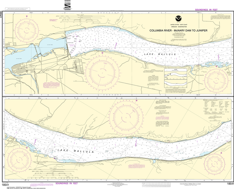 NOAA Chart 18541: Columbia River - McNary Dam to Juniper