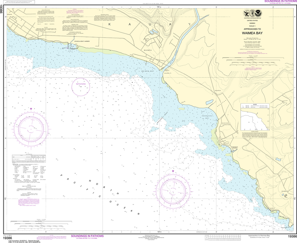 NOAA Chart 19386: Island of Kaua'i - Approaches to Waimea Bay