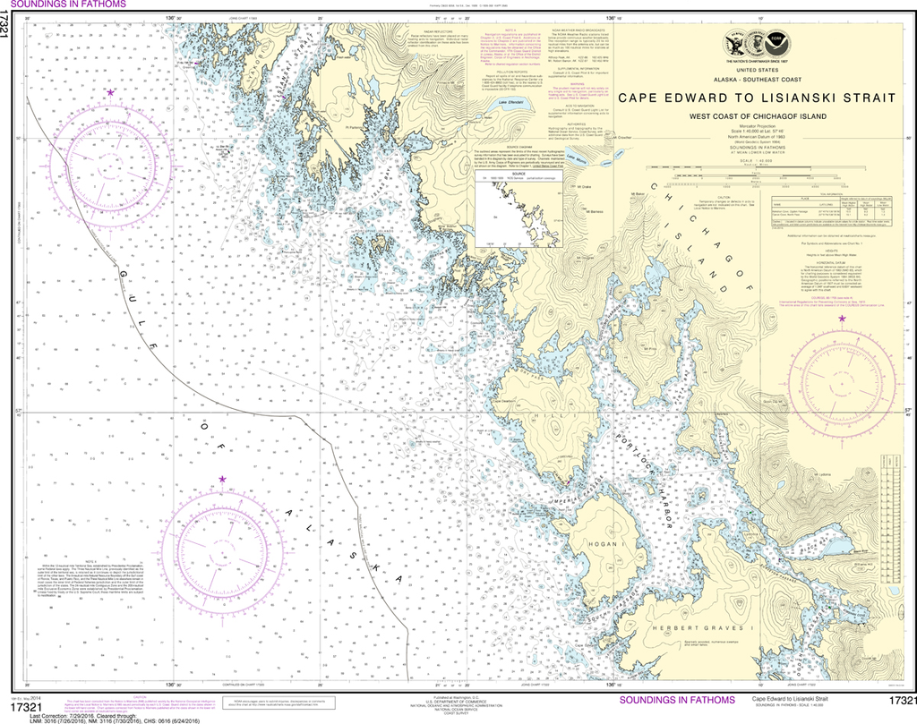 NOAA Chart 17321: Cape Edward to Lisianski Strait, Chichagof Island