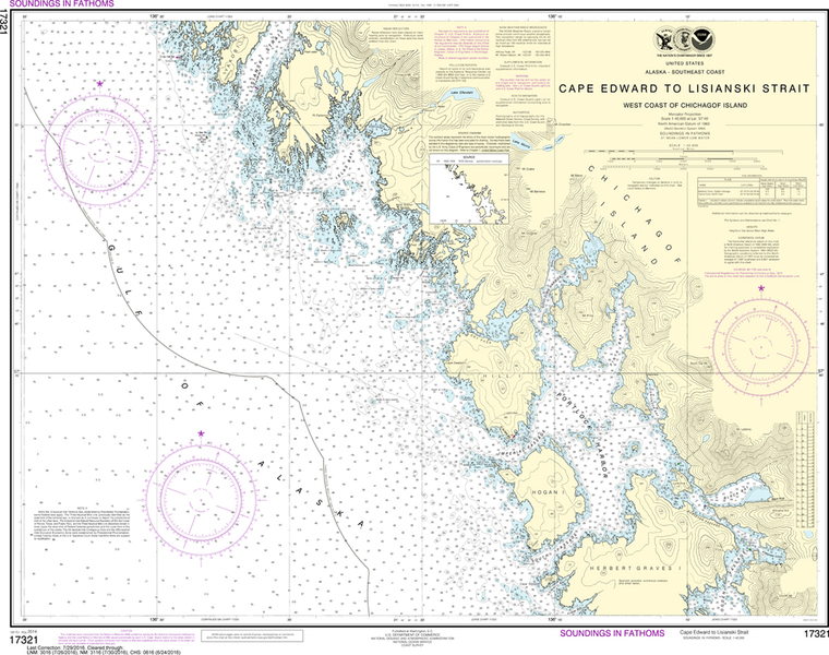 NOAA Chart 17321: Cape Edward to Lisianski Strait, Chichagof Island