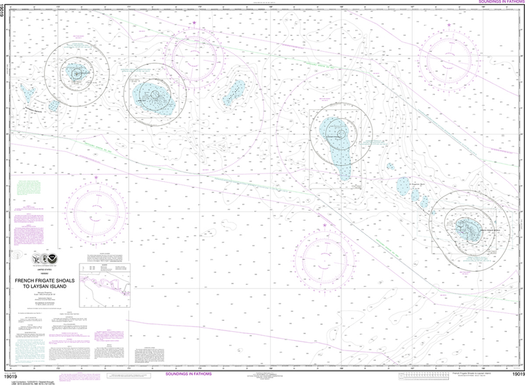 NOAA Chart 19019: French Frigate Shoals to Laysan Island