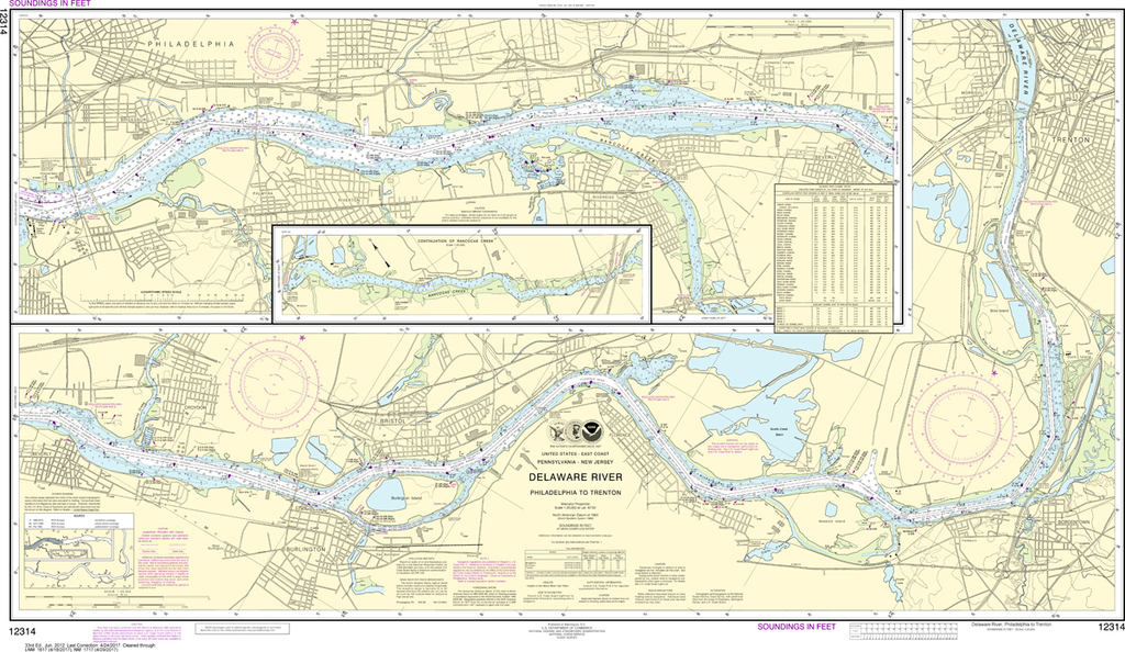 NOAA Chart 12314: Delaware River - Philadelphia to Trenton