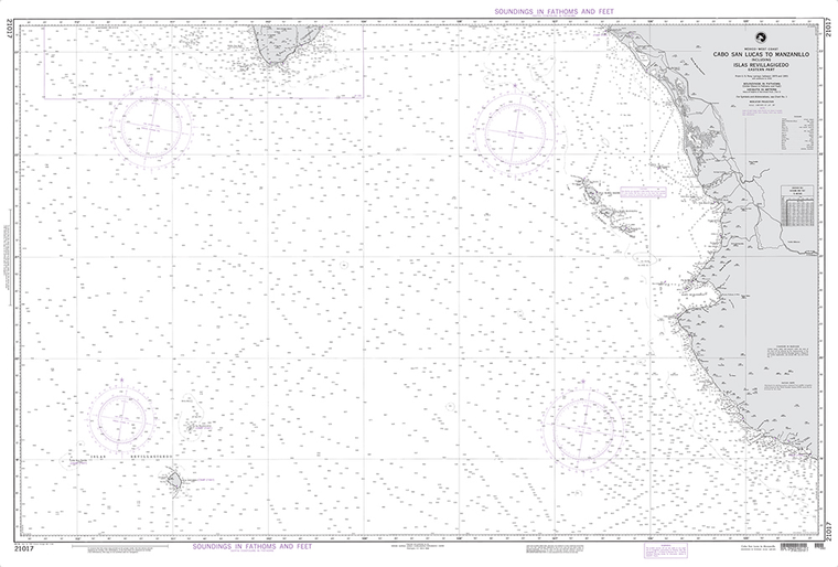 NGA Chart 21017: Cabo San Lucas to Manzanillo (OMEGA)