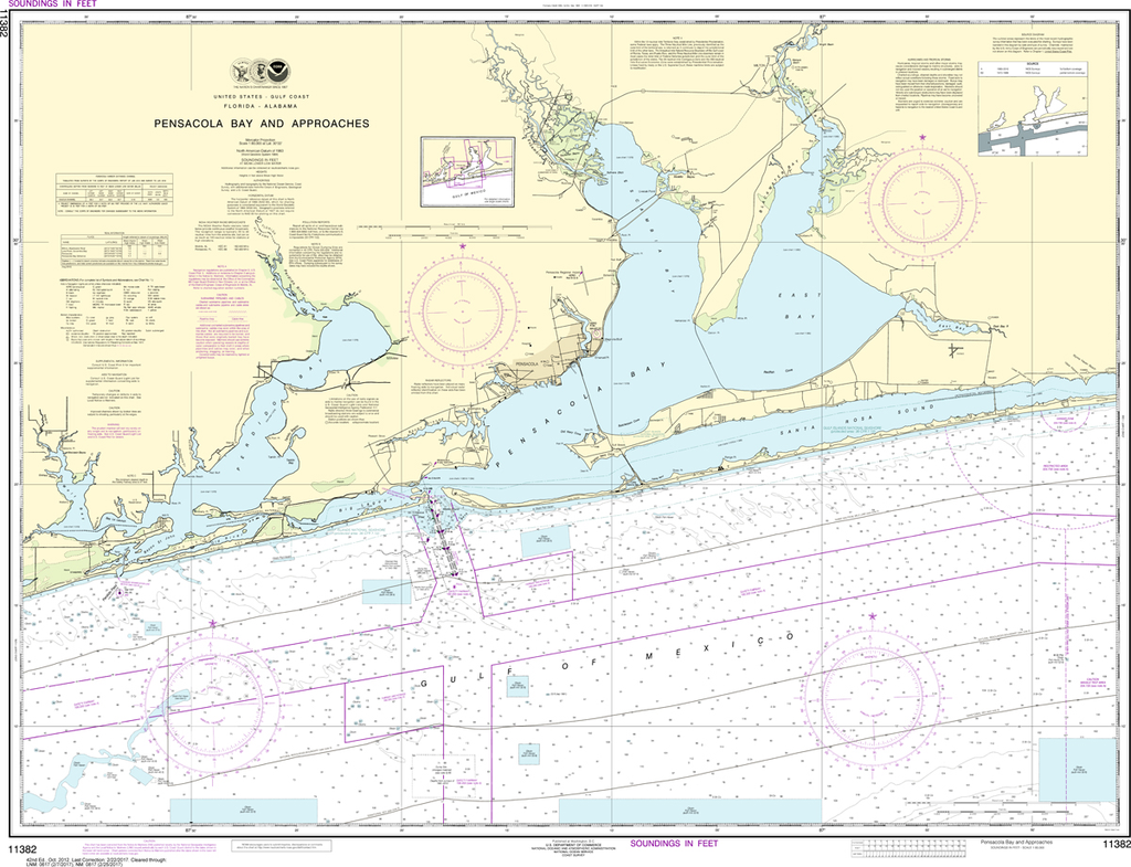 NOAA Chart 11382: Pensacola Bay and Approaches