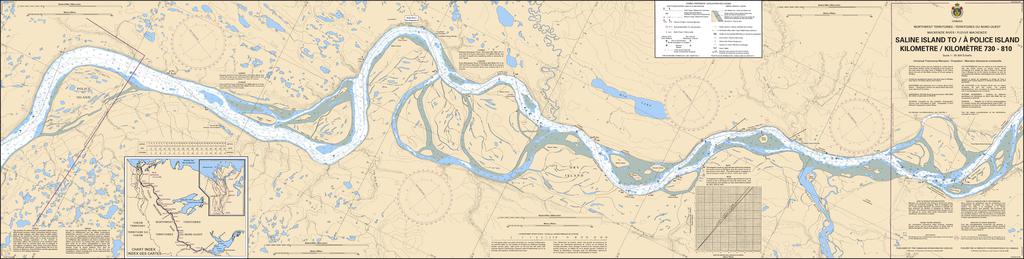 CHS Chart 6416: Saline Island to/à Police Island Kilometre 730 / Kilometre 810