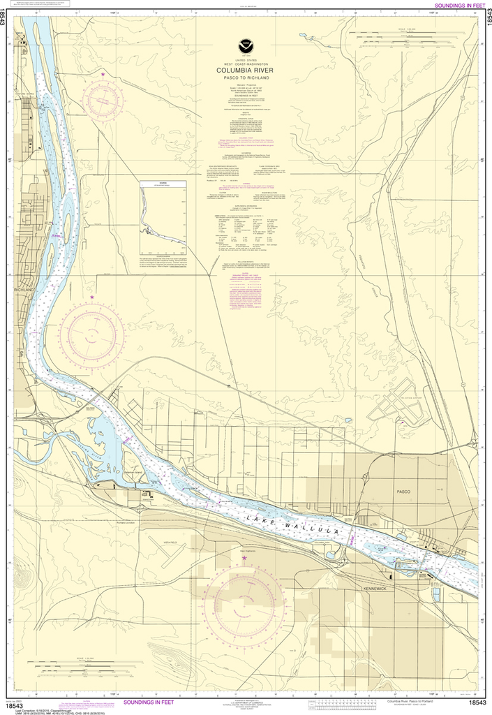 NOAA Chart 18543: Columbia River - Pasco to Richland