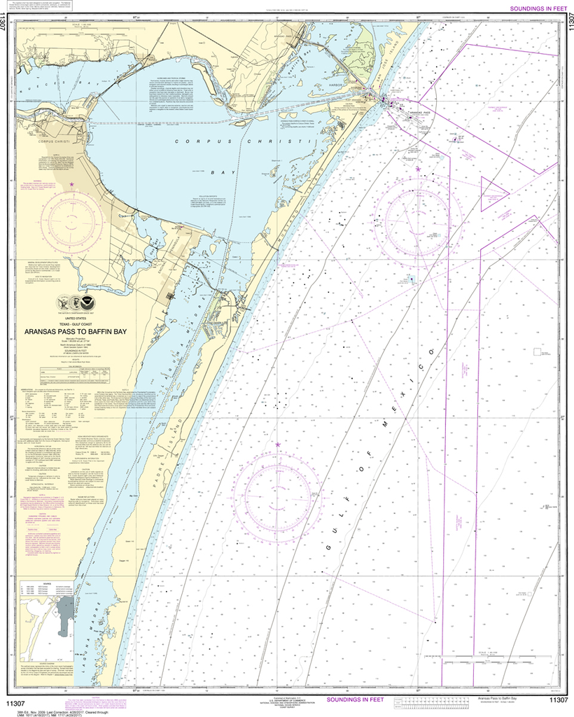 NOAA Chart 11307: Aransas Pass to Baffin Bay