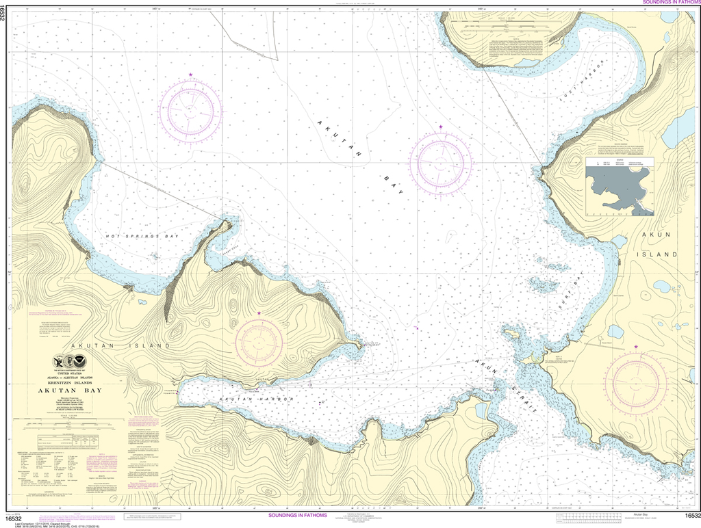 NOAA Chart 16532: Akutan Bay, Krenitzin Islands