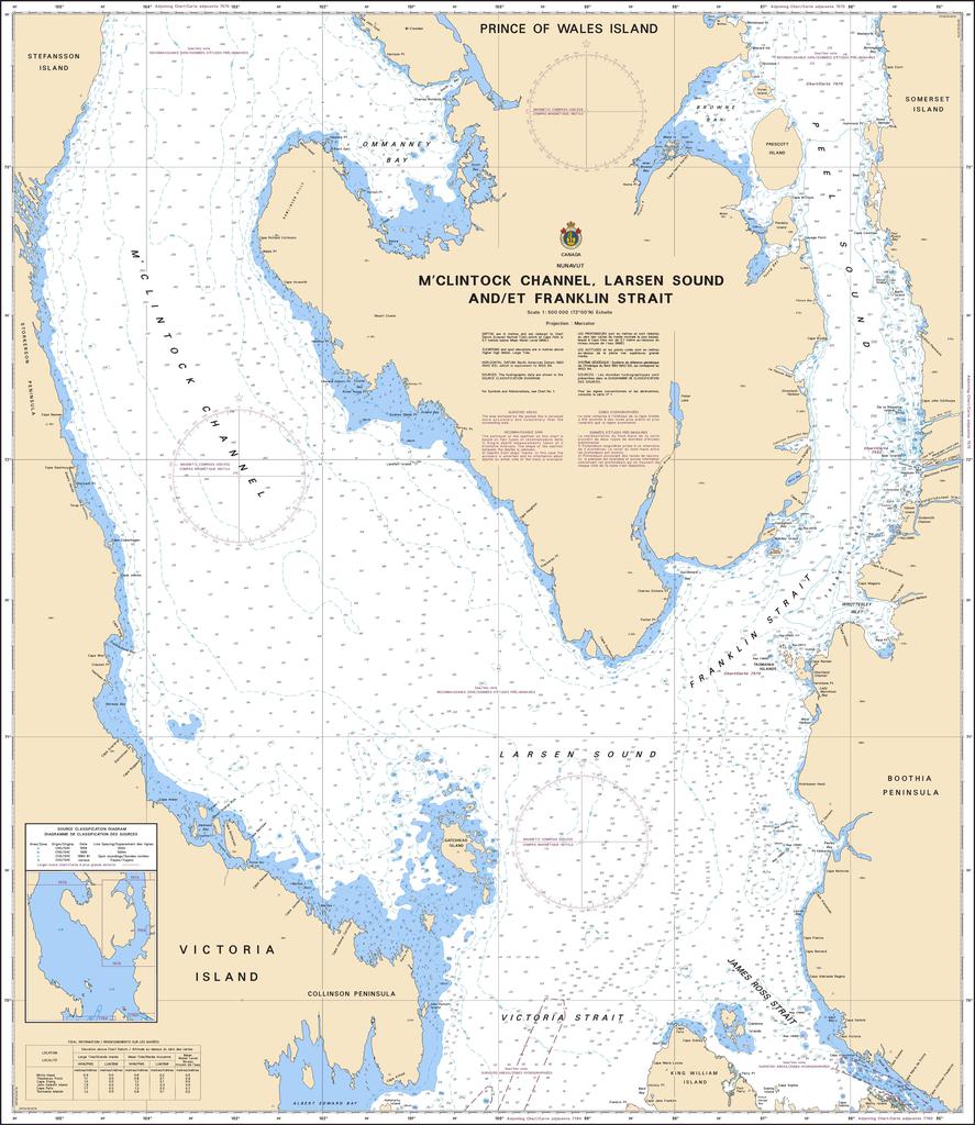 CHS Chart 7573: MClintock Channel, Larsen Sound and/et Franklin Strait