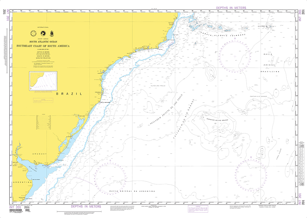 NGA Chart 201: South East Coast of South America (OMEGA)