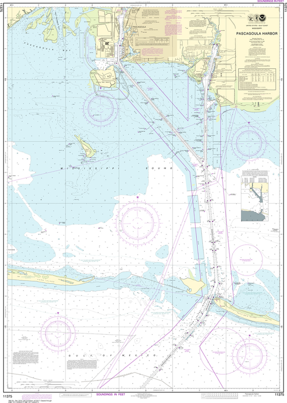 NOAA Chart 11375: Pascagoula Harbor