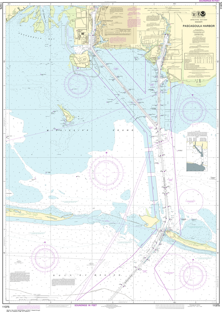 NOAA Chart 11375: Pascagoula Harbor