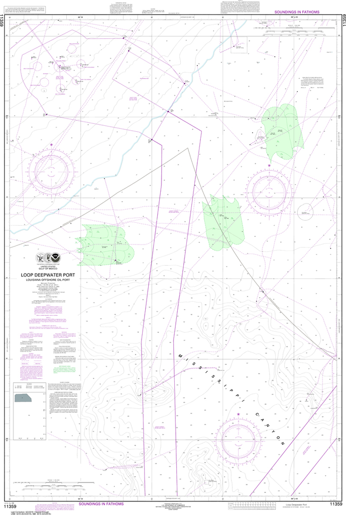 NOAA Chart 11359: Loop Deepwater Port, Louisiana Offshore Oil Port