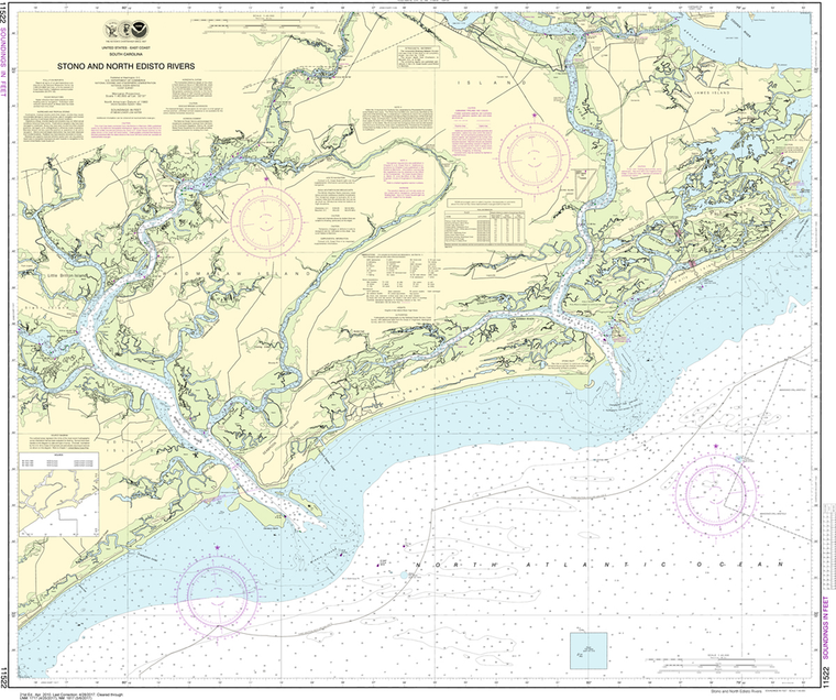 NOAA Chart 11522: Stono and North Edisto Rivers
