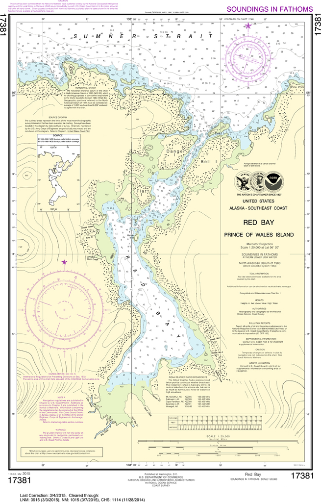 NOAA Chart 17381: Red Bay, Prince of Wales Island