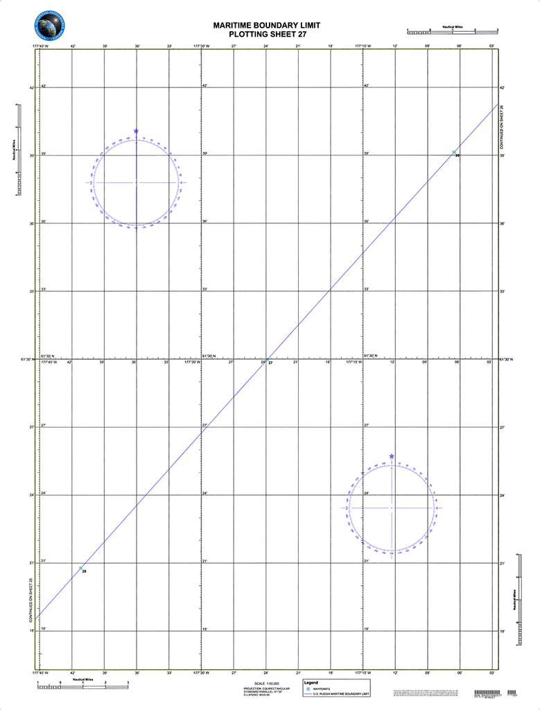 NGA Chart 27: Maritime Boundary Limit Plotting Sheet 27