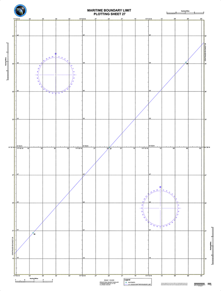 NGA Chart 27: Maritime Boundary Limit Plotting Sheet 27