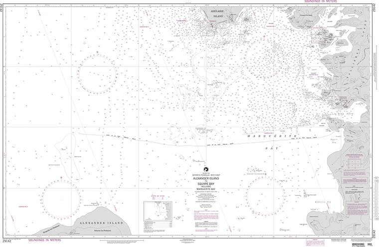 NGA Chart 29142: Alexander Island to Square Bay including Marguerite Bay
