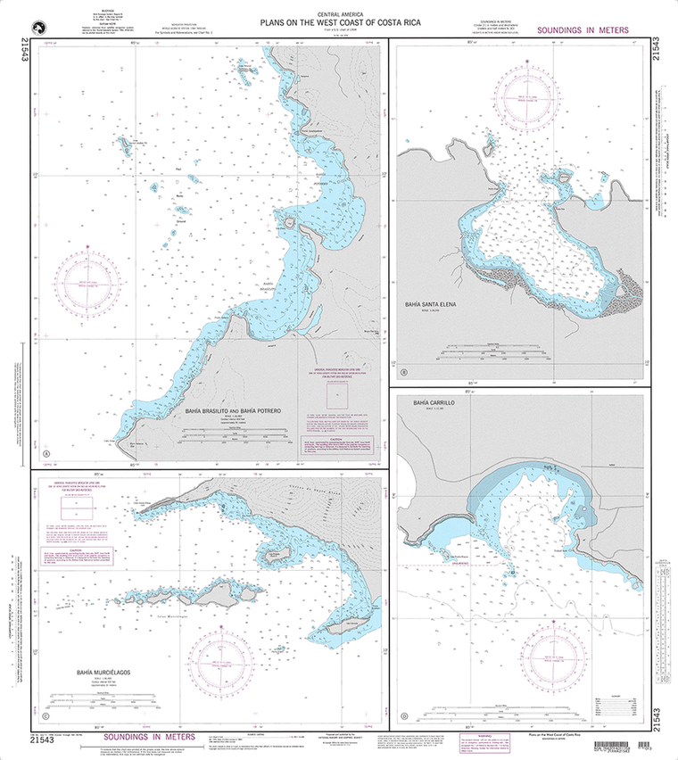 NGA Chart 21543: Plans on the West Coast of Costa Rica A. Bahia Brasilito and Bahia Potrero