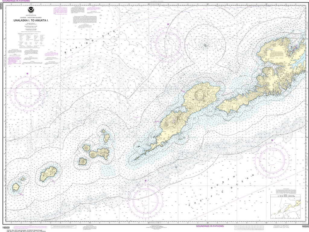 NOAA Chart 16500: Unalaska lsland to Amukta lsland