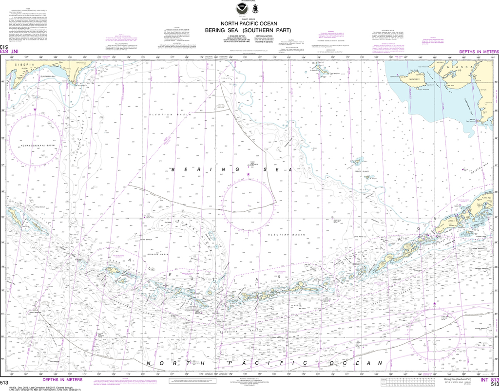 NOAA Chart 513: Bering Sea - Southern Part