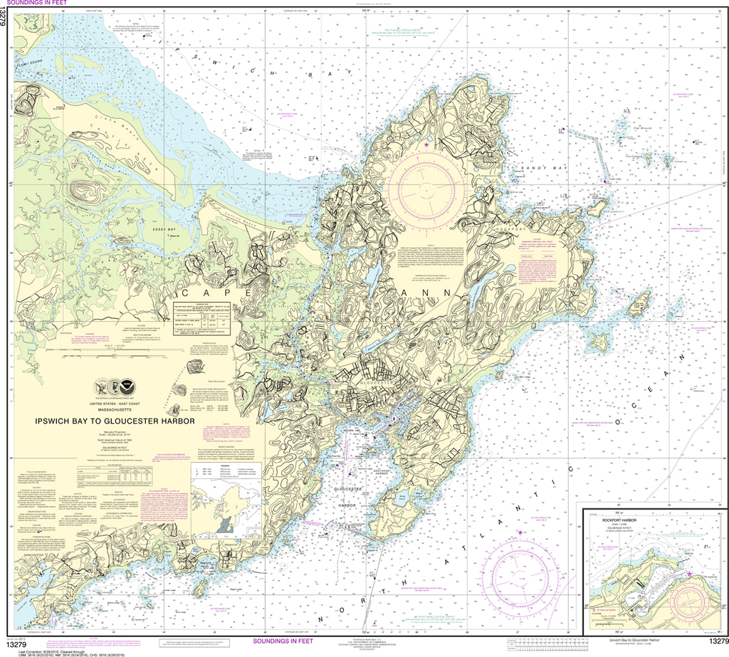 NOAA Chart 13279: Ipswich Bay to Gloucester Harbor, Rockport Harbor