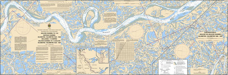 CHS Chart 6428: Aklavik Channel to/au Napoiak Channel including/y compris Aklavik Channel to/à Aklavik Kilometre 1530 / Kilometre 1597