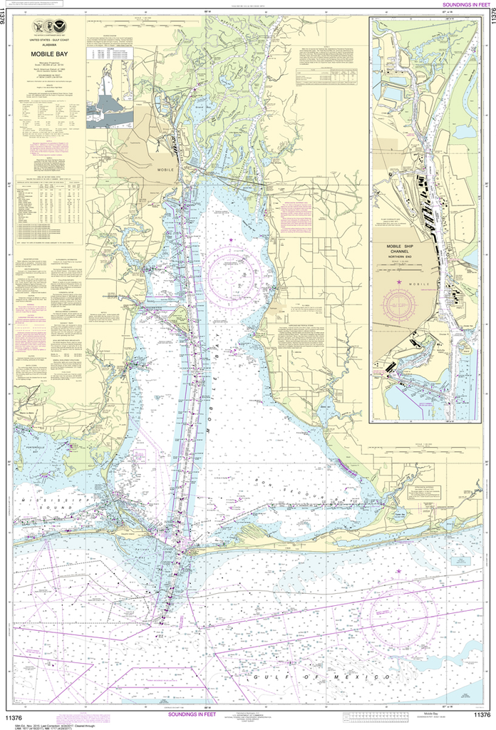 NOAA Chart 11376: Mobile Bay - Mobile Ship Channel, Northern End