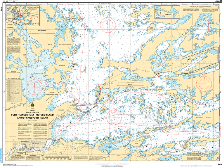 CHS Print-on-Demand Charts Canadian Waters-6108: Fort Frances to/€ Hostess Island and/et Sandpoint Island, CHS POD Chart-CHS6108