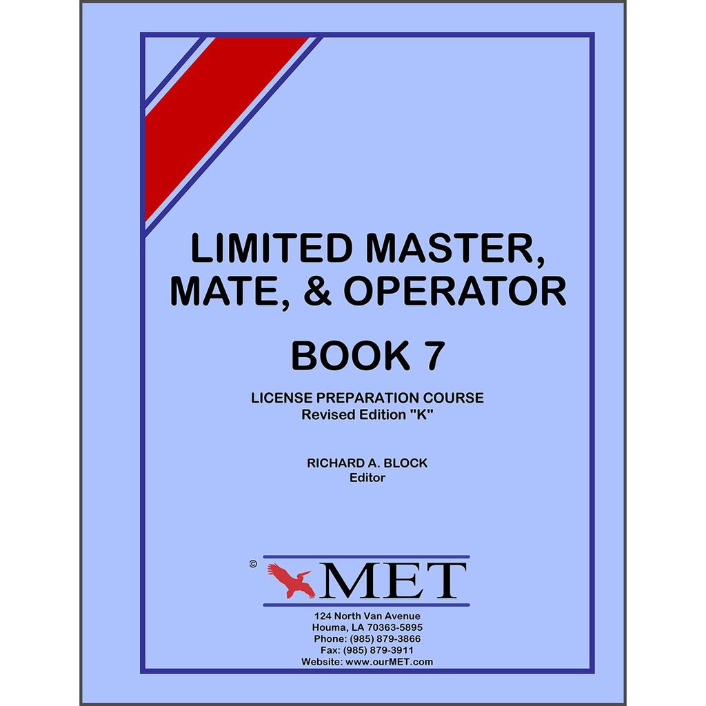 Limited Master Mate & Operator License Book 7