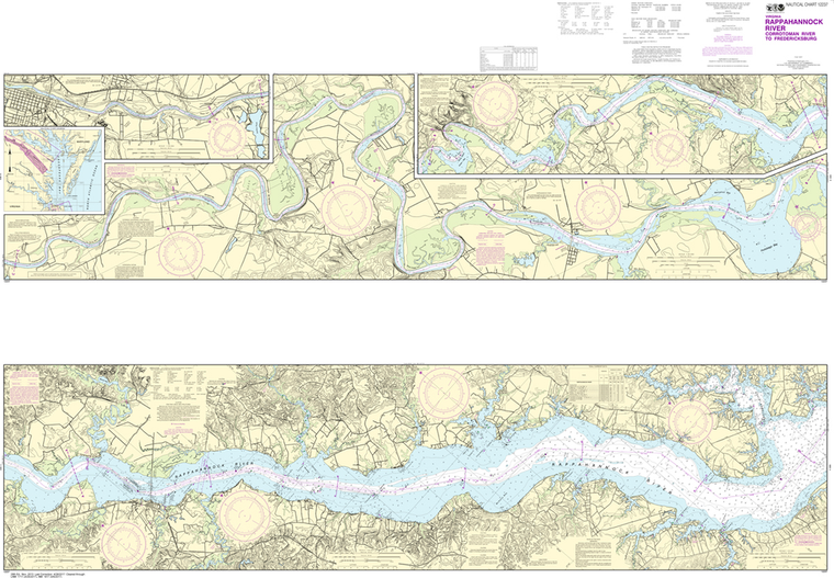 NOAA Chart 12237: Rappahannock River - Corrotoman River to Fredericksburg
